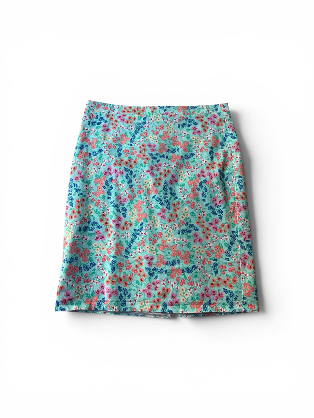 Floral Pencil Skirt - Aqua Multi